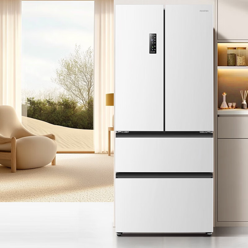 Rongsheng 501Pro French upgraded model 501 liter dual system double cycle refrigerator French multi-door IDP active sterilization blue light freshness BCD-501WD3MPZ Haoyue White BCD-501WD3MPZ Haoyue White