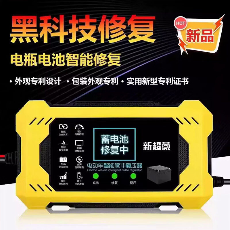 Electric vehicle battery repair tool, fully automatic voltage stabilizing pulse activation tool to extend battery life and extend range, 2025 new model, automatic power off when fully charged