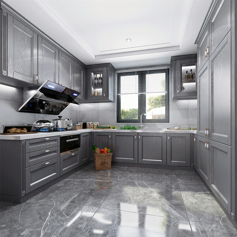 Wen Yijia customized Kunming Dali integrated cabinets customized slate quartz stone open kitchen guide island cabinets made of stainless steel 3999 package