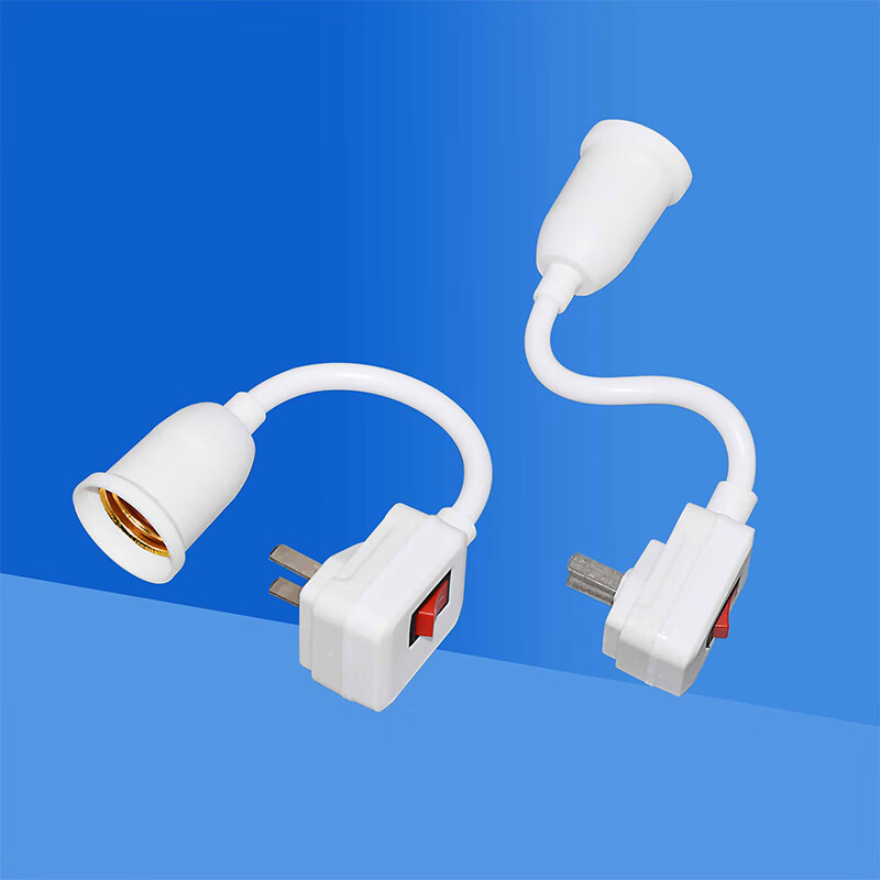 Tianshili universal LED light socket with switch E27 screw plug hose lamp socket universal socket (3 pieces)