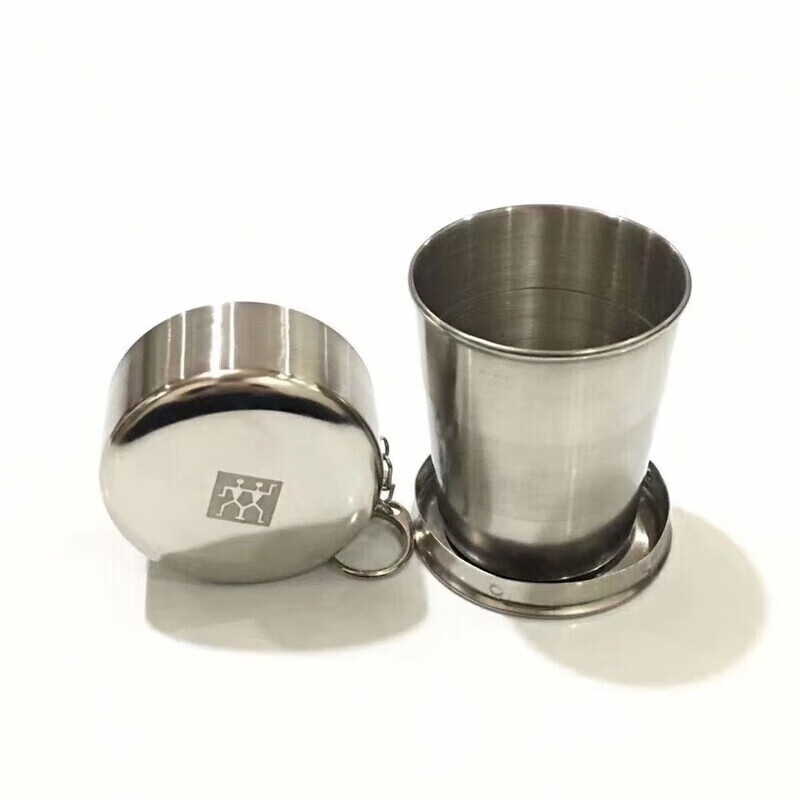 Zwilling (ZWILLING) German stainless steel telescopic cup portable folding cup wine glass portable folding water cup camping water handle one 1ml 150ml folding cup