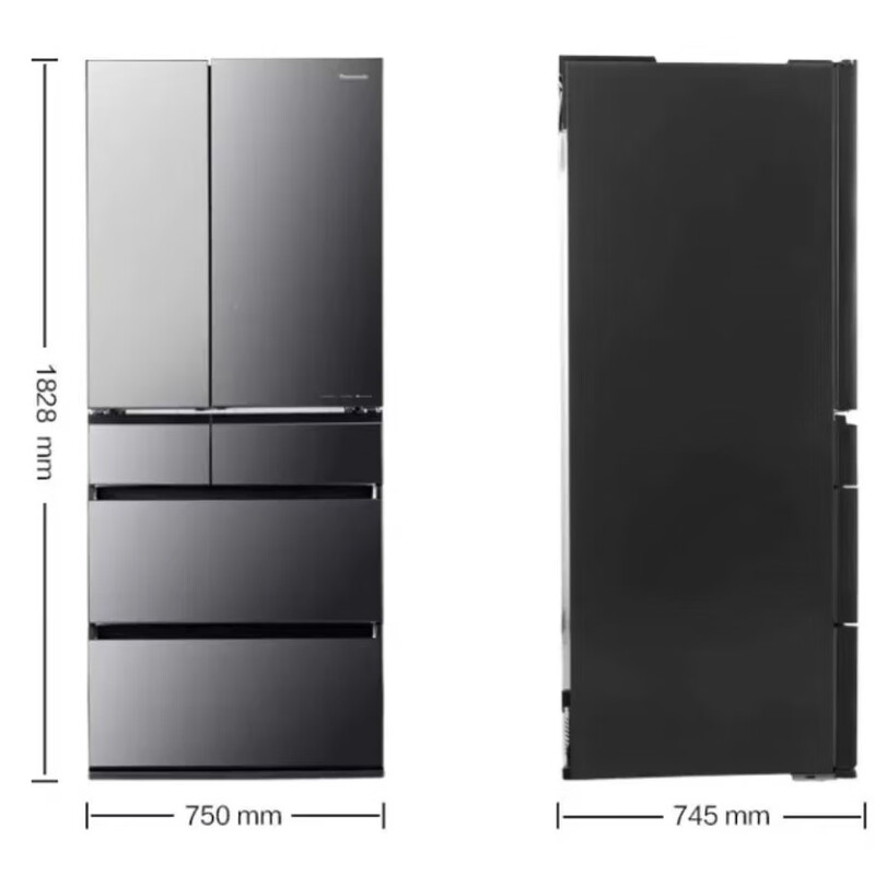 Panasonic NR-F658WX-X5 original Japanese imported refrigerator 636L air-cooled frost-free automatic ice making Nanoyi sterilization S5 NR-F658WX-X5 agate black (mirror)