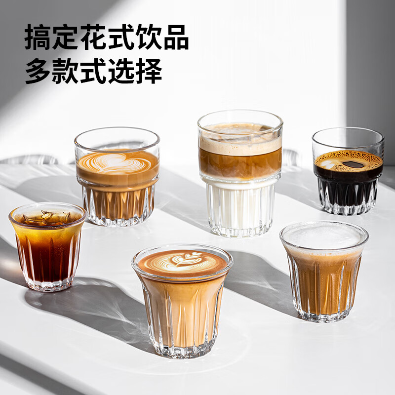 DKO coffee cup household glass cup iced American espresso latte cup retro dirty Australian white cup water cup white wine cup 200ml tempered coffee cup (transparent)