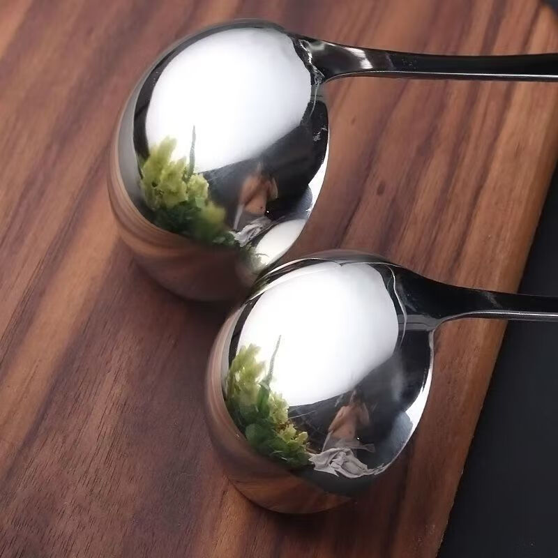 LZJV304 thickened stainless steel colander for soup hot pot soup spoon long handle soup spoon household kitchen filter long handle spoon mouth 6.5cm total length 26.5CM soup spoon - 1