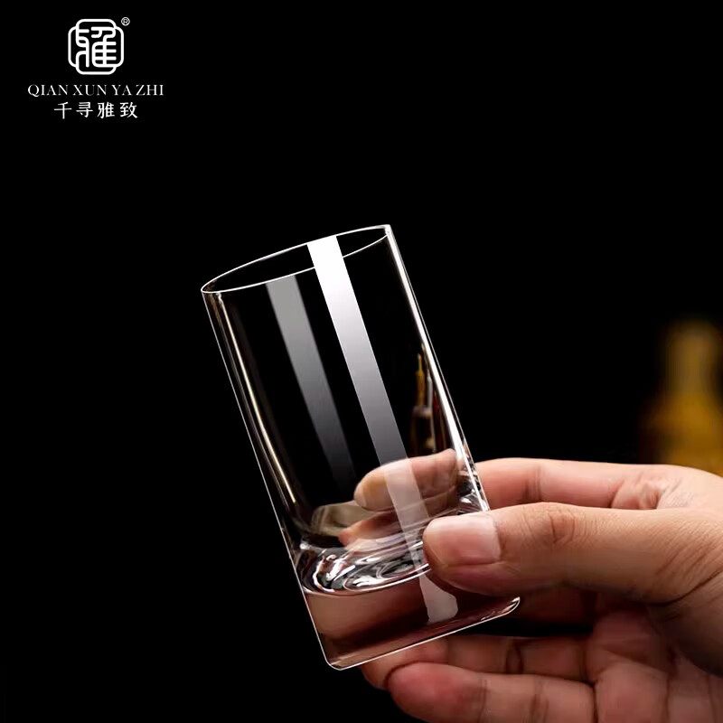 Qianxun Yazhi 100ml handmade crystal glass one-two-two-liang white wine glass set household high-end thickened crystal spirit glass (12 pieces) two-liang crystal white wine glass