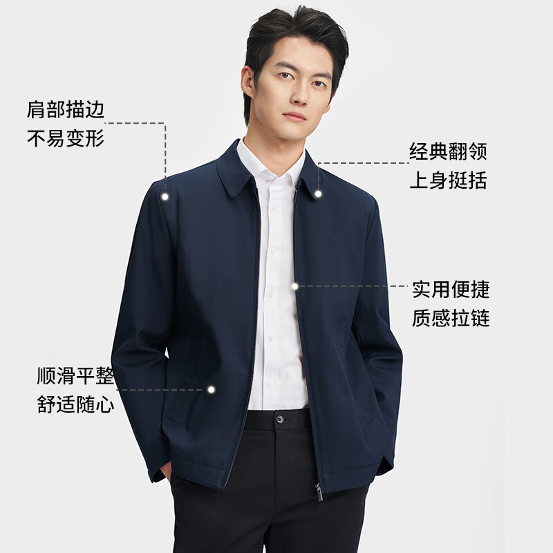 Talented Jacket Men's 25 Spring and Autumn Coat Lapel Simple Breathable Business Casual Jacket Oriental Simple Luxury Style