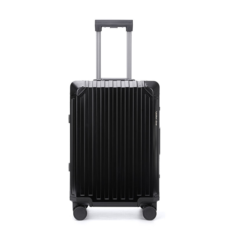Walker Shop Luggage 2026 New Boarding Trolley Case Aluminum-Magnesium Alloy Multifunctional Business Travel Suitcase Mysterious Black Upgraded Thickened Aluminum Frame 24-inch Check-in Box/All Aluminum-Magnesium Alloy