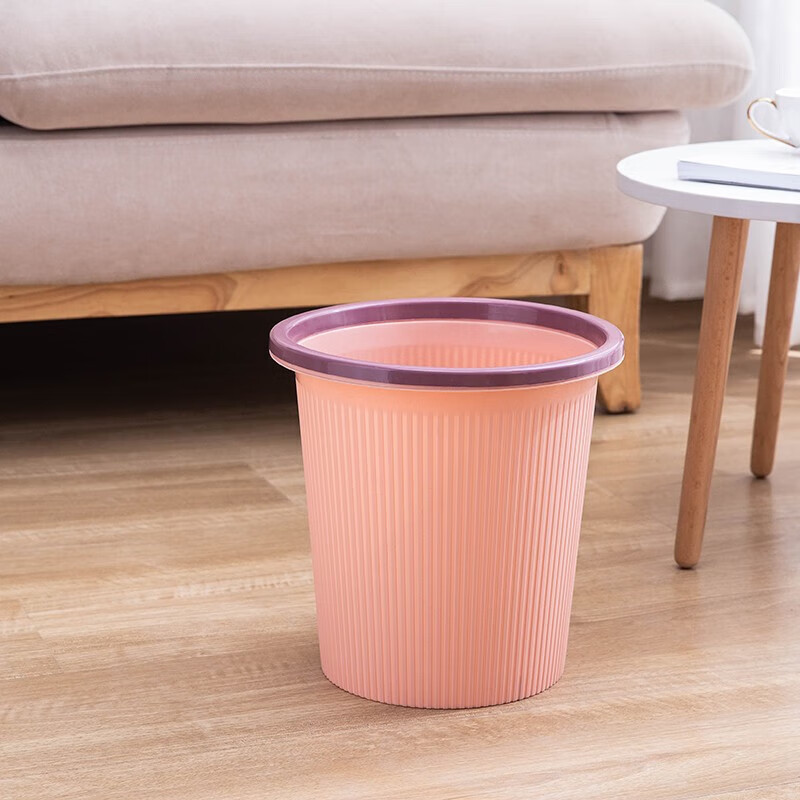 Dafu Rui 3-pack fashionable striped classification trash can with press ring without lid for living room, bedroom and kitchen in random colors