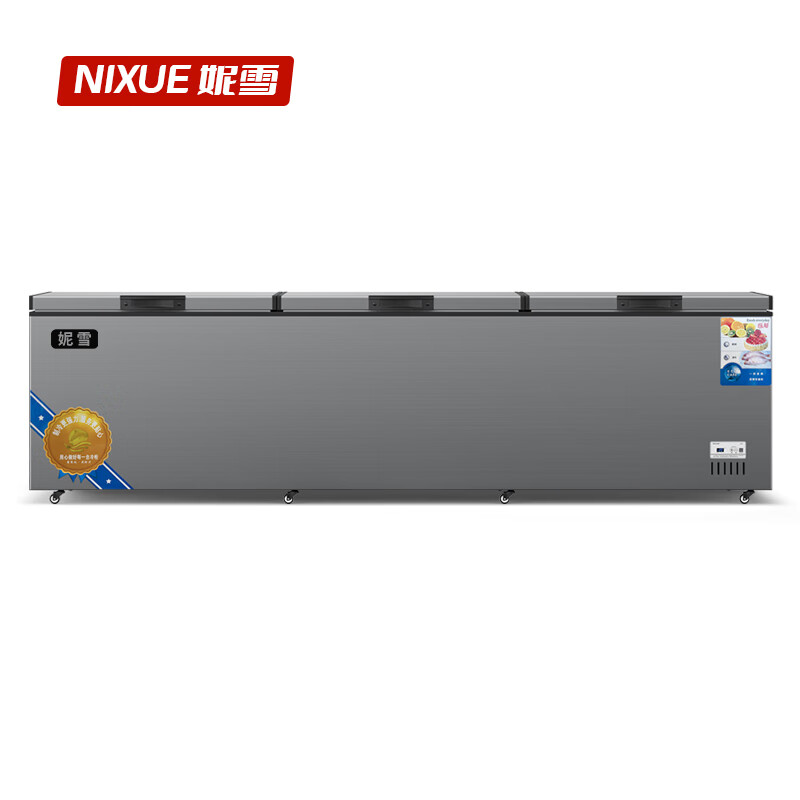 Nixue Freezer Commercial Household Freezer Horizontal Large Capacity Full Freezer Display Cabinet Frozen Refrigerator Large Freezer 1788 Single Temperature Copper Tube-Xingyao Gray Intelligent Temperature Control Expansion Edition Level 1 Energy Consumption