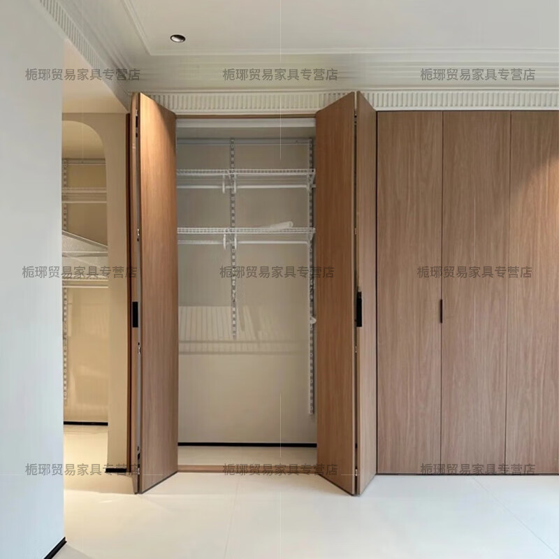 Xingfeng Wardrobe Door Customized Only Door Not Cabinet Wardrobe Door Folding Door Cloakroom Storage Room Invisible Door Sliding Door Bedroom Brown