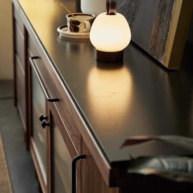 Exclusive Senhuo North American black walnut sideboard solid wood one-piece wall wine cabinet tea cabinet storage high cabinet cabinet countertop rock plate 2.1 meter black walnut combination cabinet