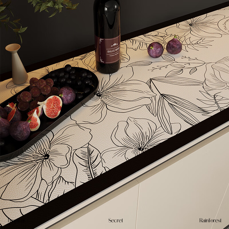 VANMBO Light luxury and high-end TV cabinet Sideboard table mat Countertop protective mat Shoe cabinet Wine cabinet Anti-dirty tablecloth Entrance mat Medieval Rainforest Customized table mat of the same style Contact customer service