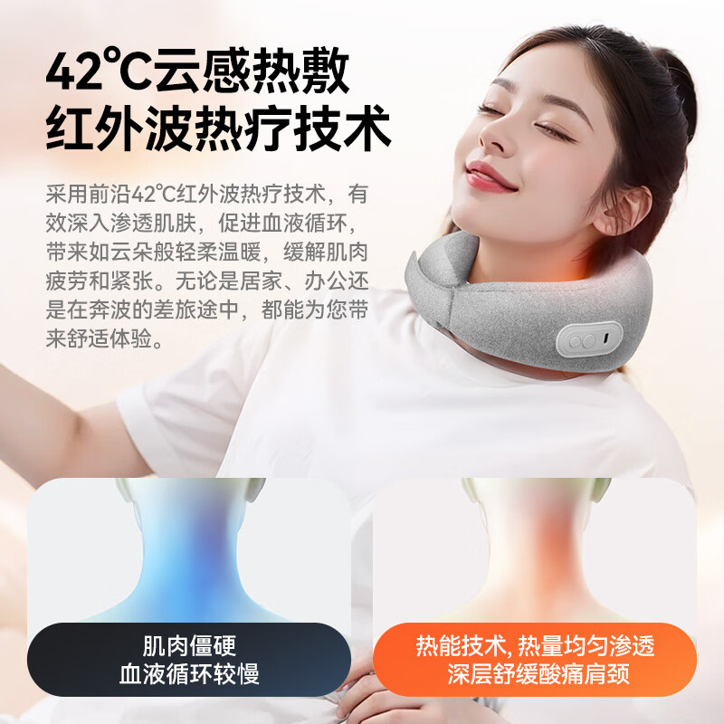 Wole U-shaped cervical spine massager hot compress shoulder and neck massager nap rest neck pillow neck protector birthday gift for girlfriend boys wife parents parents New Year party gift