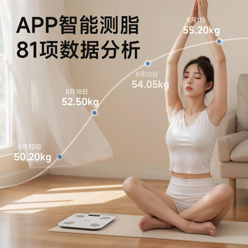 Oaks weight scale body fat scale home dormitory human body small electronic accurate intelligent durable rechargeable weighing scale