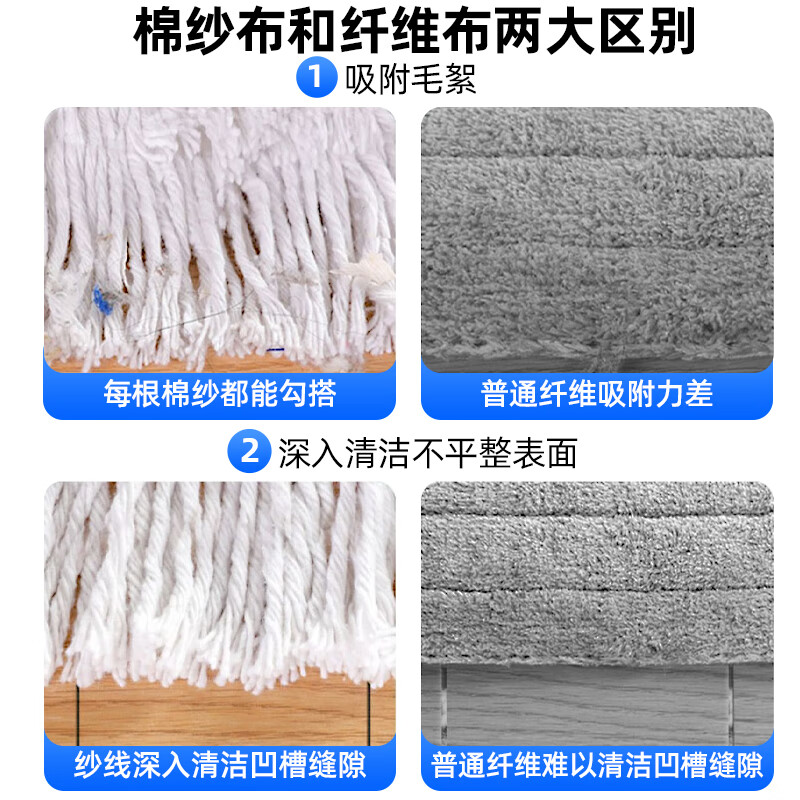 Visitor commercial flat mop large dust pusher wooden floor marble tile cleaning absorbent cotton gauze mop 110cm