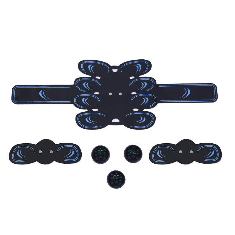 Intelligent ems abdominal muscle patch abdominal fitness device belt abdominal fitness device abdominal trainer fitness equipment home shaping blue-new belt eight-piece three-piece set charging model-C3