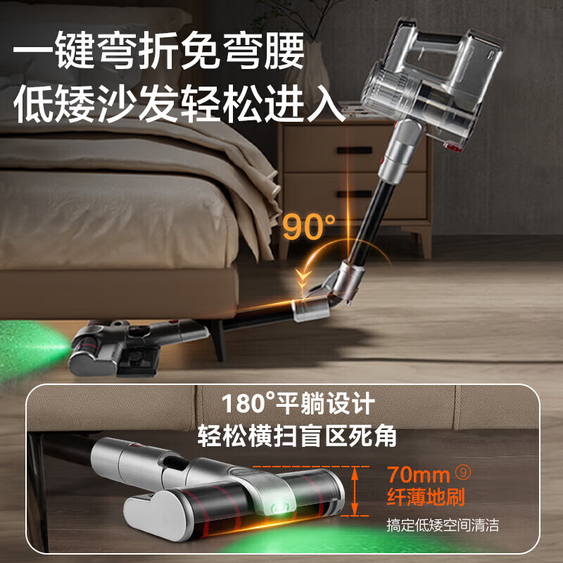 SUPOR vacuum cleaner wireless handheld household suction and mopping all-in-one green light 33KPa large suction dust and mite removal machine National subsidy C11MAX-L