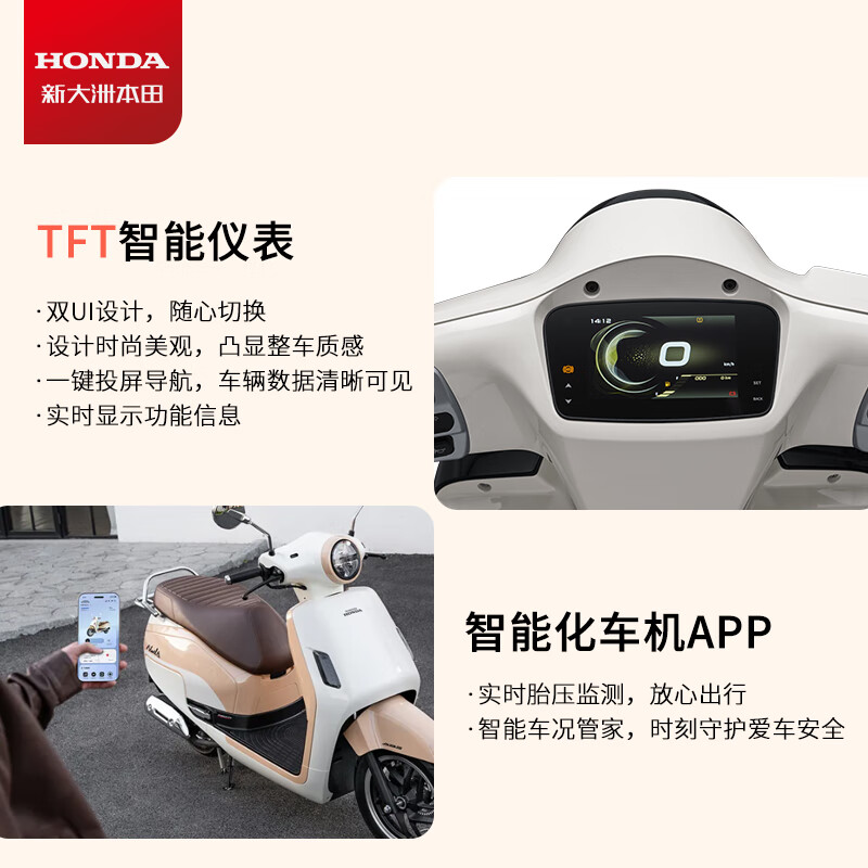 Xindazhou Honda NS125LA pedal fuel motorcycle, take-out motorcycle, fuel-saving, store pick-up, ABS standard version - avocado green