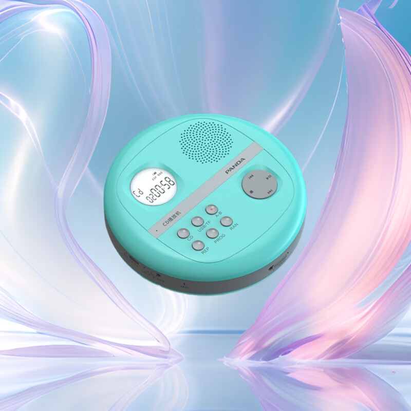 Panda (PANDA) F-01 CD Walkman CD Player Speaker Portable CD Player Playing CDs and Listening to Albums Record Player Music Player Card Insert U Disk Student Learning Repeater Blue + Charging Head