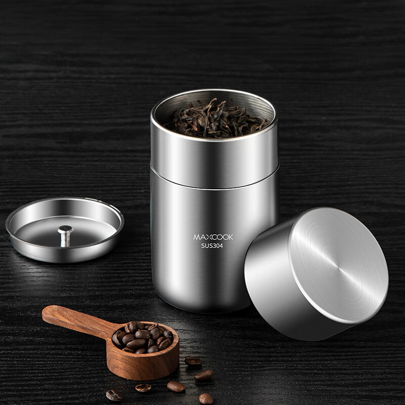 MAXCOOK sealed jar seasoning jar tea jar spice jar storage jar thickened stainless steel storage storage sealed jar portable 304 stainless steel storage jar 550ml MCX3505