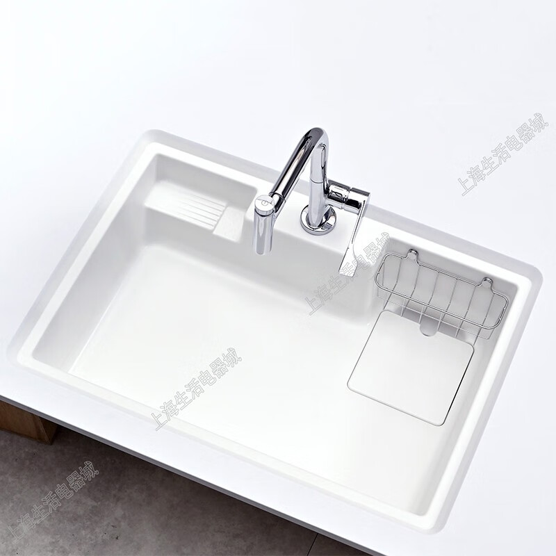 Japan imported large single sink HS800 above and below counter basin kitchen artificial marble color mute orange yellow