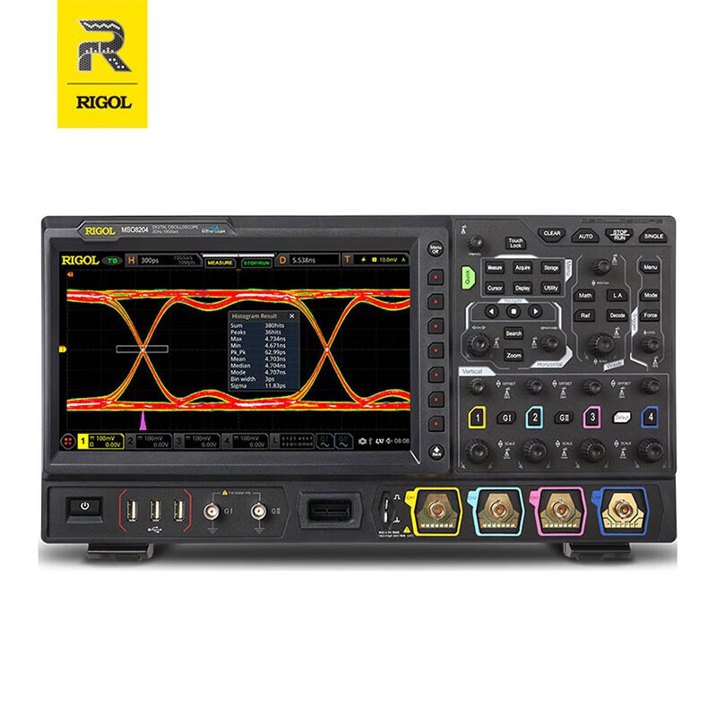 RIGOL Puyuan MSO8104 digital oscilloscope 1GHz four channels sampling rate 10GSa/s eye diagram analysis