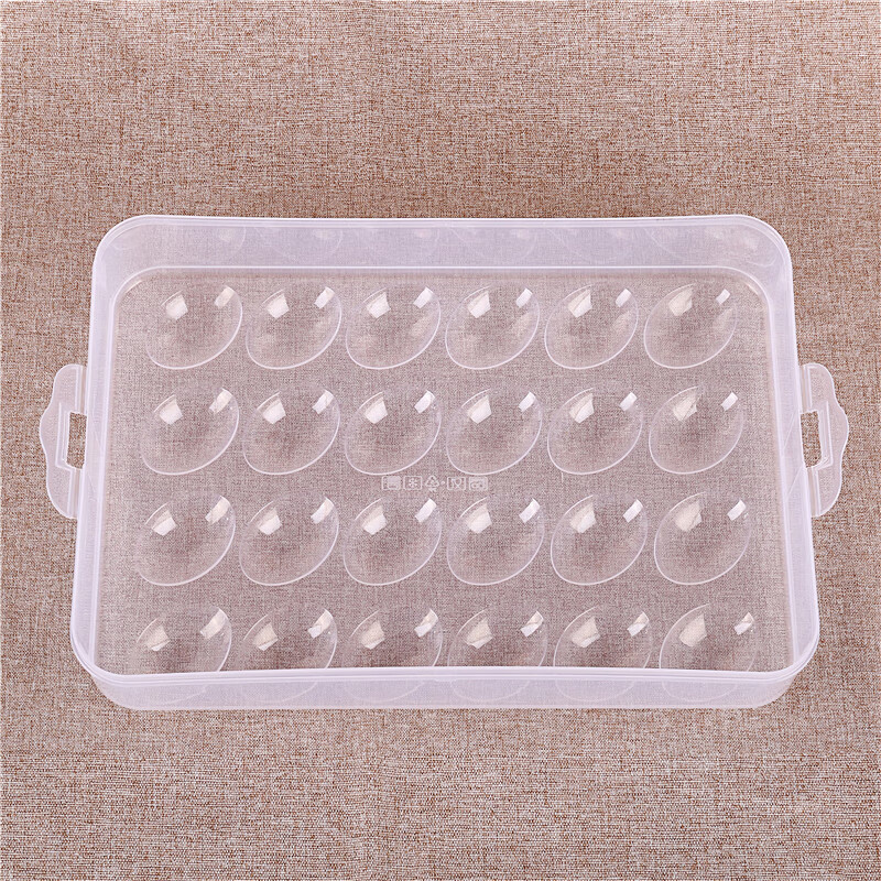 Fun appliance egg storage box for home refrigerator, food-grade fresh-keeping egg box, anti-fall egg box, egg tray basket holder, transparent color - ordinary style, no cover, can hold 24 pieces
