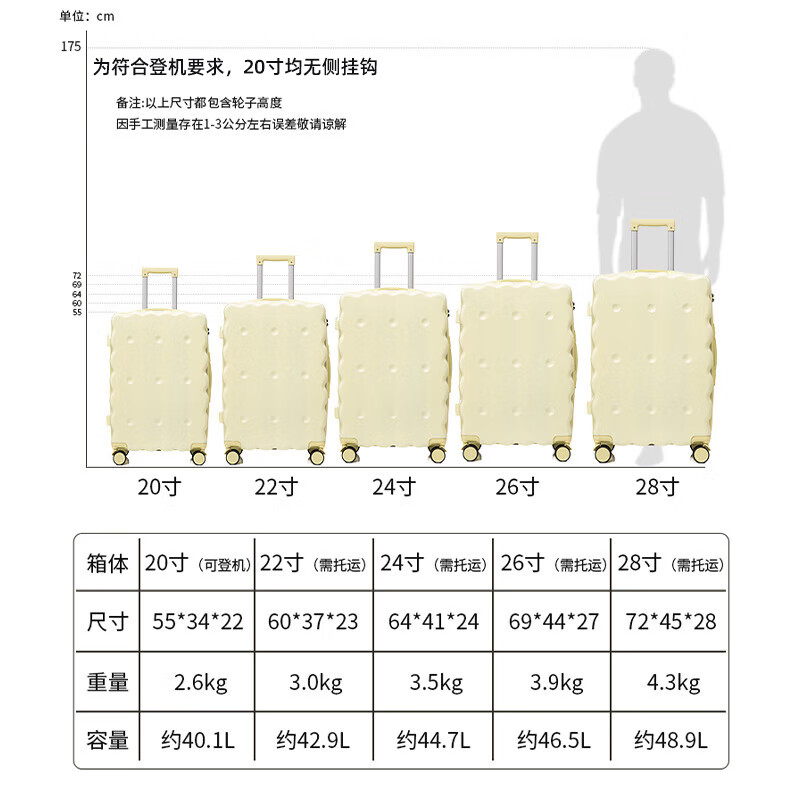 Ouyao high-looking suitcase can be carried on the plane small boarding case 2025 new multi-functional lightweight and durable travel suitcase cheese yellow USB charging port + cup holder + hook 20 inches free of charge for air boarding