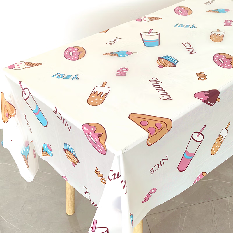 An Junsheng New Sweet Disposable Tablecloth Kindergarten Ins Cute Girly Heart Fresh Tablecloth 1. 1.8X1.8m Cream Dessert-10 Pieces Price