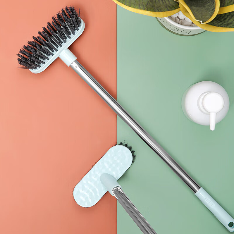 Bathroom floor brush, bathroom toilet floor brush, long handle, hard-bristle tile cleaning brush, no dead ends, bathroom floor brush 1