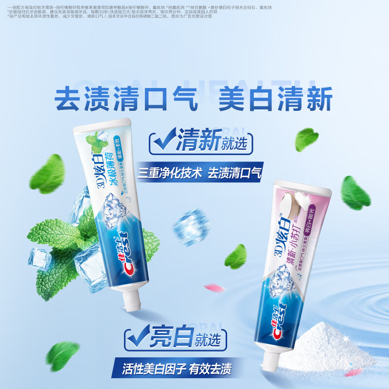 Crest Advanced Healthy Whitening Family Pack Toothpaste Clears Fire and Protects Gums Best-Selling 6 Pieces Total 940g Jingdong Self-operated