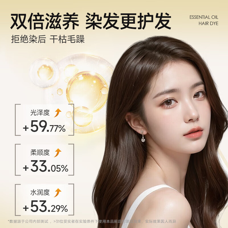 Yisiyun hair dye cream hair dye plant-free pure self-dyed hair natural hair dye amber light brown 480ml