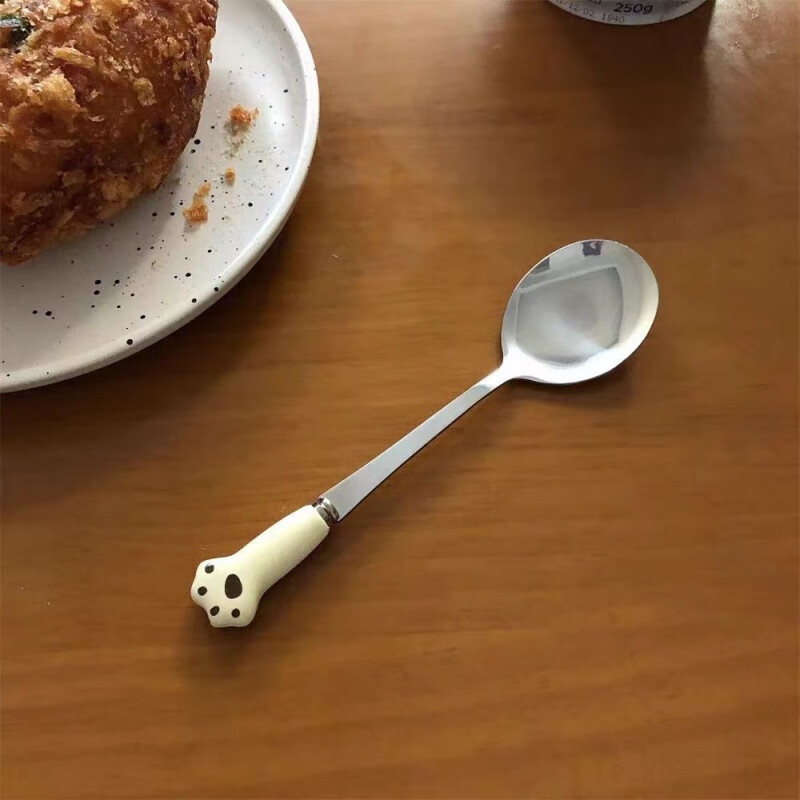 Ye Yu ins portable tableware set spoon, fork and chopsticks three-piece set for office workers, students and children wooden storage box ins rice cat claw #spoon+fork+wooden chopsticks gift box