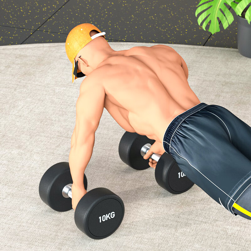 Aichen gym dumbbell set combination men's fitness home plastic-coated pure steel fixed Yaling commercial fitness equipment A-shaped 3 pairs of dumbbell racks + 30 kg dumbbells