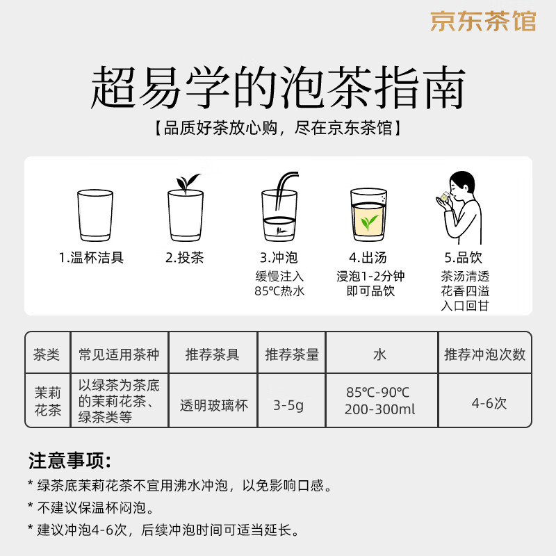 Wu Yutai tea, scented tea, herbal tea, strong-flavored jasmine tea, jasmine fragrance, six buds, 180g, affordable