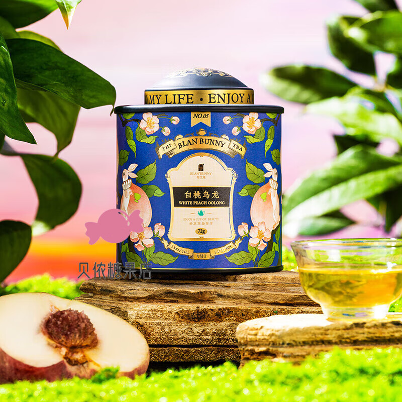 Blan Bunny White Peach Oolong Cold Brew Tea Flower Fruit Tea Peach Oolong Fruit Tea Oolong Tea 72g 3 cans