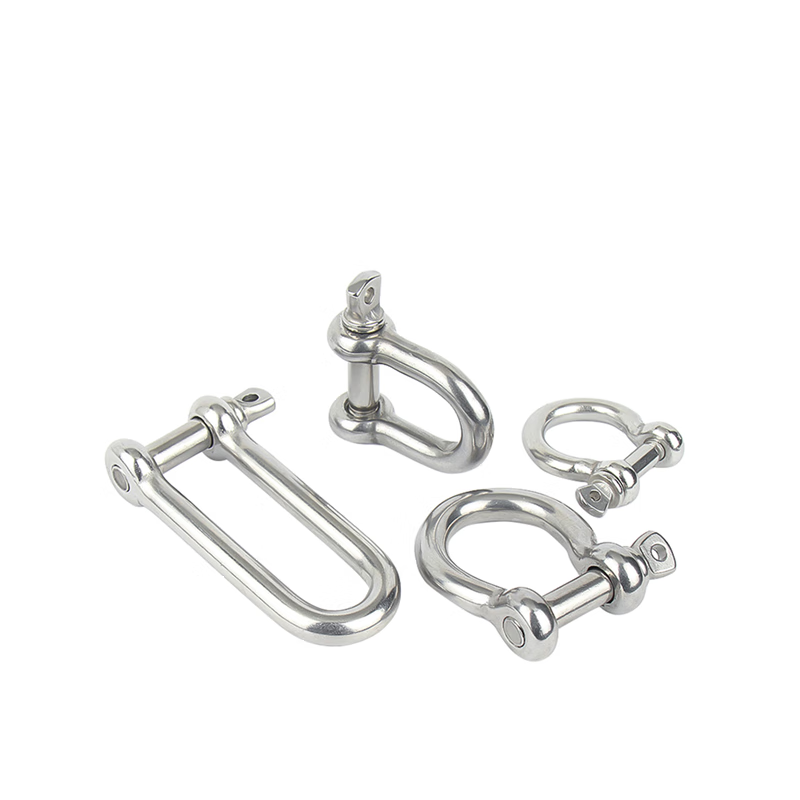 Jinchao national standard 304 stainless steel D-shaped bow shackle U-ring lifting ring lifting shackle connection port lifting lug D-shaped shackle M4 (load capacity 120 kg)