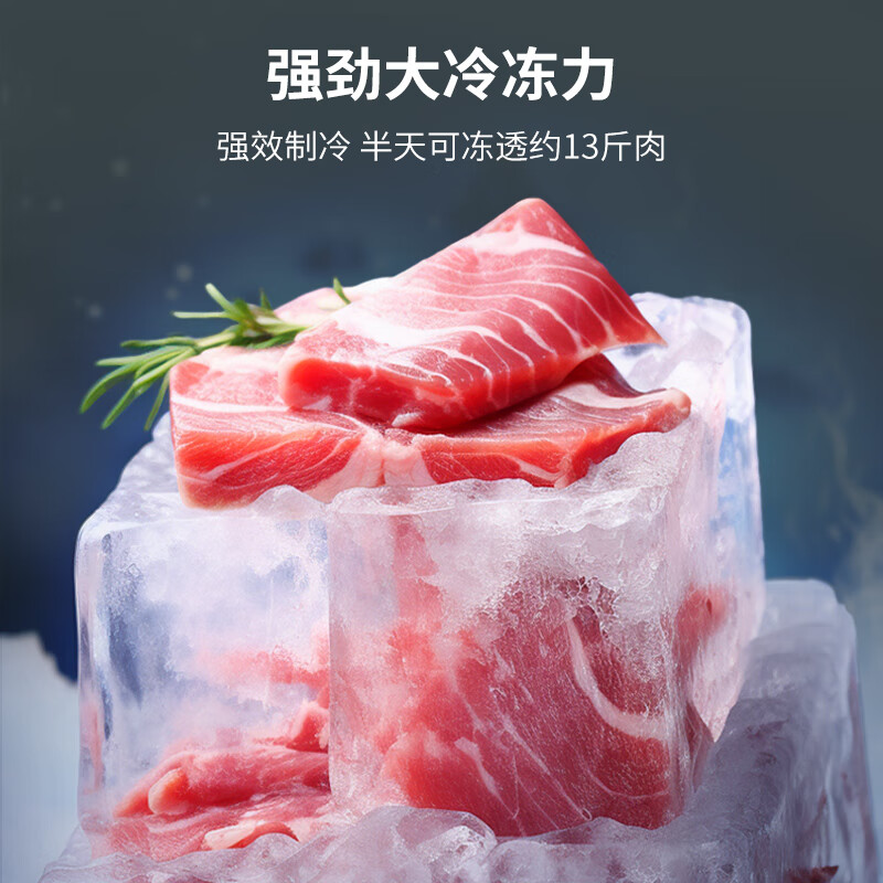 Meiling (MEILNG) 220L dual temperature small freezer household small deep cooling quick freezing commercial refrigeration freezer small refrigerator BCD-220DT white 220L