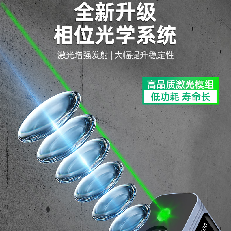 Smart Monkey Green Light Laser Distance Meter Infrared Measuring Instrument Outdoor High-Precision Laser Ruler Handheld Room Measurement Instrument Green Light Almighty 80 Meter + Green Light Cross + CAD Drawing + Electronic Angle + Voice Broadcast