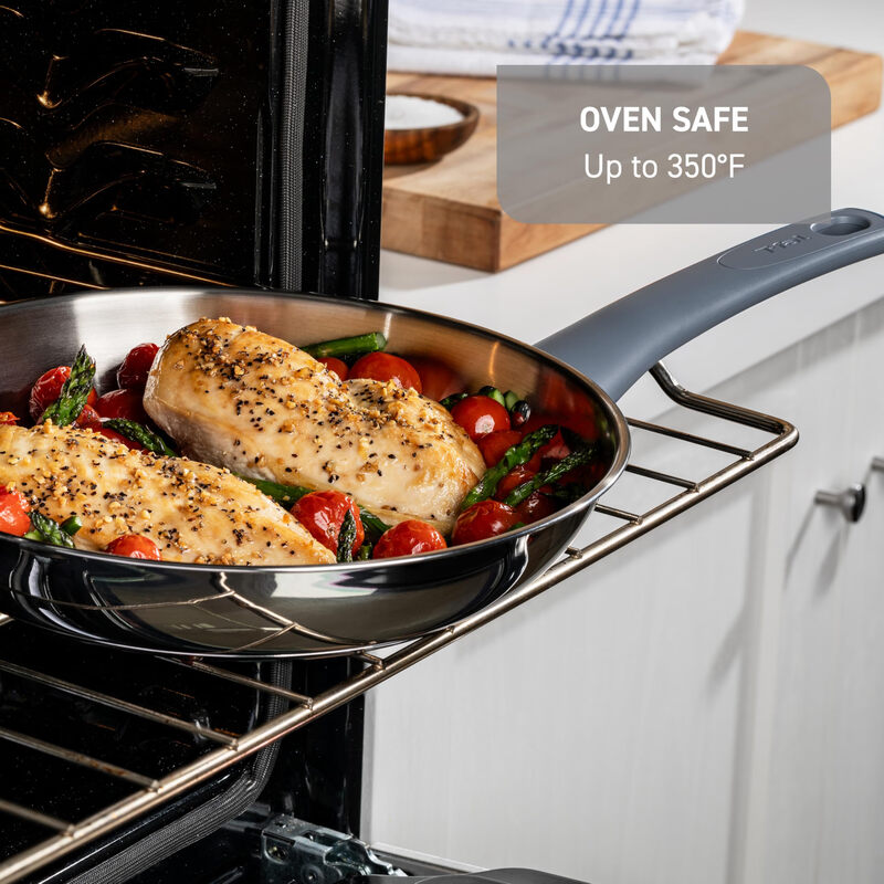 TEFAL Tfal Essentials Stainless Steel Fry Pan 10.5 Inch Induction Compatible 350 F