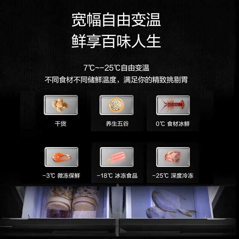 Panasonic 460 liter refrigerator thin zero embedded French style multi-door dual system cycle frequency conversion automatic ice making Nanoyi sterilization and deodorization first-class energy efficiency household refrigerator NR-W472BX-TH