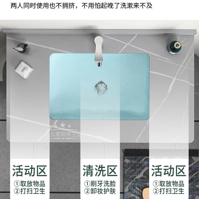 Door-to-door installation wash basin cabinet small apartment bathroom cabinet ceramic integrated basin bathroom wash basin cabinet household double door 60CM ceramic basin