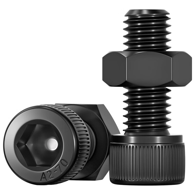 Tianzhuo Hardware black 304 stainless steel hexagonal cylindrical head screw nut set DIN912 black cup head M2M2.5M3-M8 M5*25 10 sets