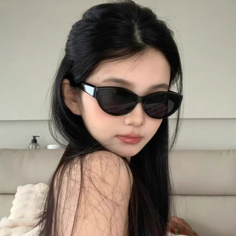 Jennie's same style sunglasses for women retro hottie cat-eye small frame gm glasses polarized anti-UV sunglasses small face gw001-smart black high-definition anti-UV