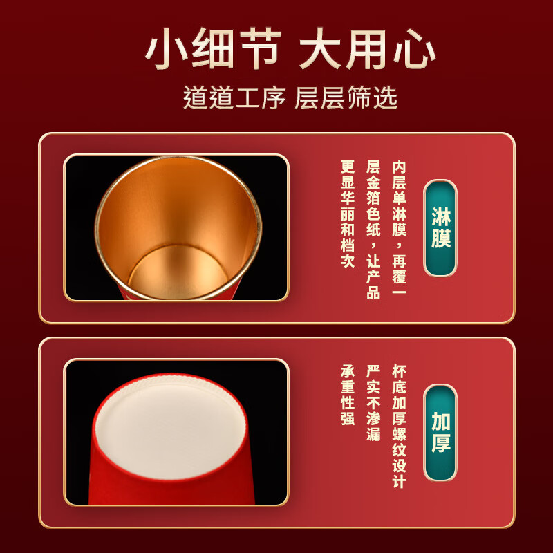 Youluo Moving Gold Foil Disposable Paper Bowl Extra Thick Move-In New Home Bowls, Chopsticks, Dishes, Spoons Banquet Tableware Set Gold Foil Cup + Bowl + Chopsticks + Tablecloth 10 Persons 4-piece Set