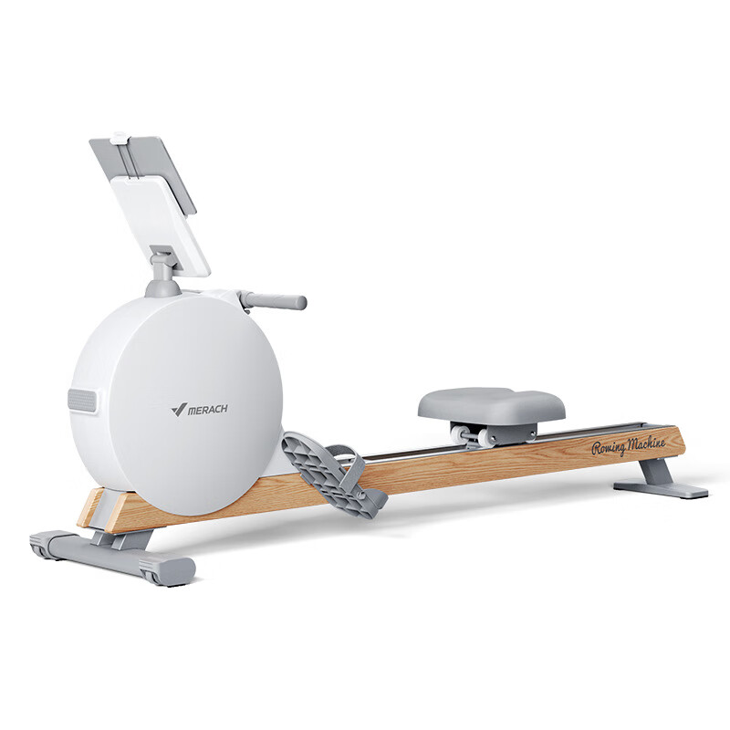 Merrick Q3 magnetic rowing machine MR-R21 smart home 32-stop resistance adjustment aerobic paddling sports equipment white solid wood aluminum rail self-generating version MR-R21W2
