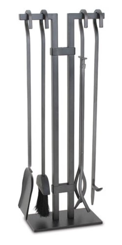 PILGRIM 73cm modern iron fireplace tool set 4-piece set shovel brush clamp fire pliers