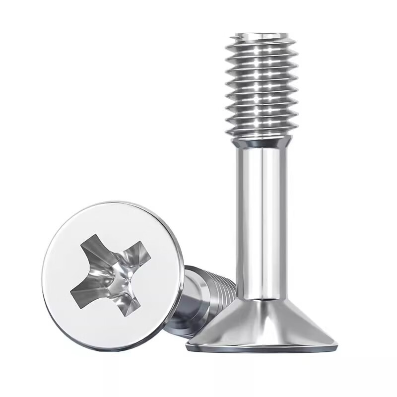 Tianzhuo Hardware 304 stainless steel countersunk head cross-loosening screw flat head non-loosening screw half-thread small screw M3M4M5M6 M5*20 5 pcs