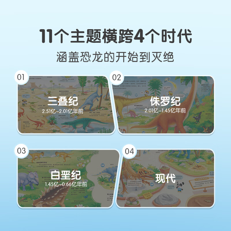 Babybus science enlightenment popular science encyclopedia 3D three-dimensional dinosaur encyclopedia 3-6 years old children's reading picture book Wow! Wonderful dinosaurs