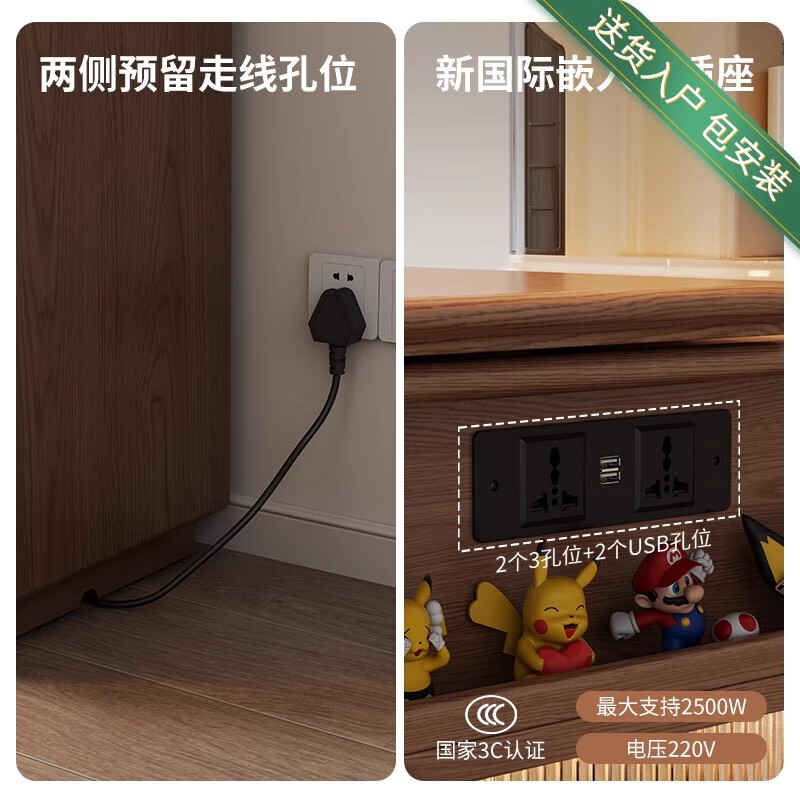 Winter wood solid wood bar table living room balcony household wine cabinet retractable all-in-one solid wood sideboard small apartment island table walnut color double-sided bar + dining table - width 50 - installation included